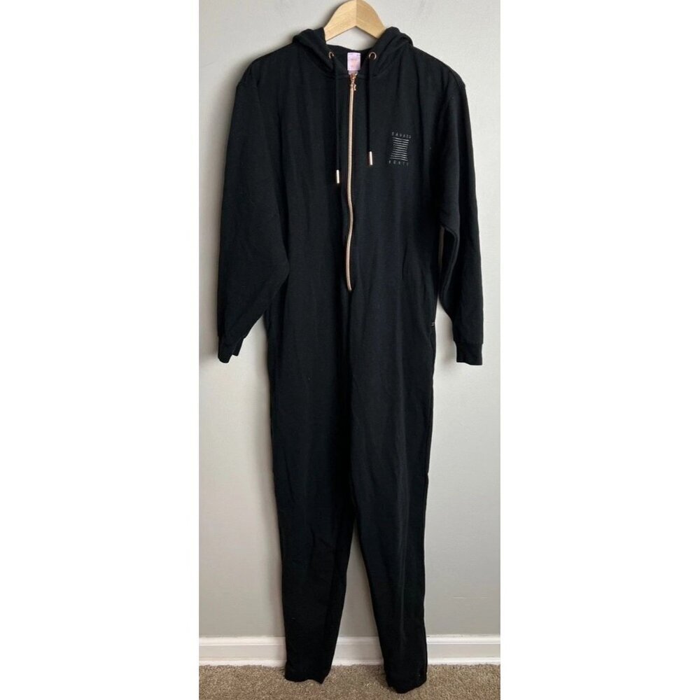 Savage x Fenty Black Caviar Hooded Jumpsuit Zip Size XS Women’s